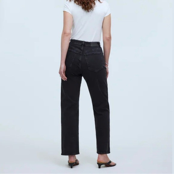 NEW Madewell Black Belmere Wash Comfort Stretch Curvy 90s Straight Jean Size 32 - Picture 3 of 10